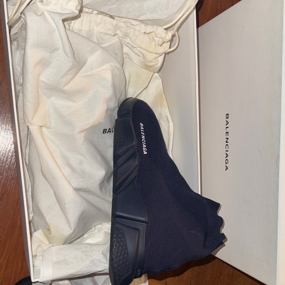 Balenciaga navy blue Knit Sock Sneakers